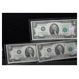 (3) 1976 $2 BILLS  F ATLANTA (BICENTENNIAL OF