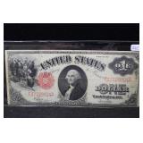 1917 ONE DOLLAR LEGAL TENDER RED SEAL SIGNED BY