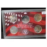 2001 US MINT SILVER PROOF STATE QUARTERS SET OF 5