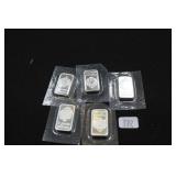 PACK OF (5) SCOTTSDALE SILVER 5 GRAM .999 BARS