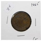 1865 TWO CENT PIECE