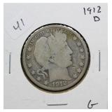 1912 D BARBER HALF DOLLAR  G