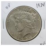 1934 PEACE DOLLAR  XF