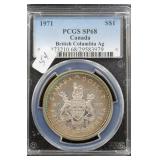 1971 CANADA SILVER DOLLAR PCGS SP68