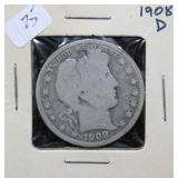 1908 D BARBER HALF DOLLAR G