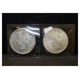 TWO PEACE DOLLARS