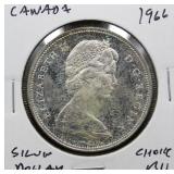 1966 CANADA SILVER DOLLAR CHOICE BU