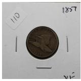 1857 FLYING EAGLE CENT  VF