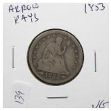 1853 SEATED QUARTER  VG