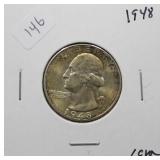 1948 WASHINGTON QUARTER  GEM