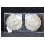 TWO FRANKLIN HALF DOLLARS