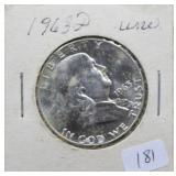 1963 D  FRANKLIN GEM