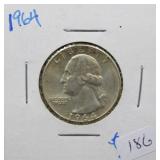 1964 WASHINGTON QUARTER  GEM