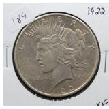 1922 PEACE DOLLAR  XF