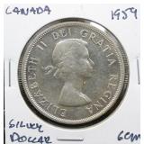 1959 CANADA SILVER DOLLAR GEM