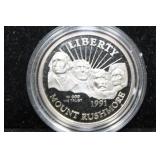 1991 PROOF MT RUSHMOORE HALF DOLLAR