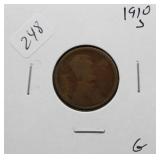1910 S LINCOLN CENT   G  KEY DATE