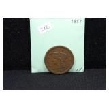 1851 LARGE CENT  XF