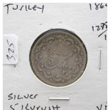 1860 TURKEY 1277 /12 SILVER 5 KURUSH  VF