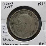 1931 GREAT BRITIAN  SILVER HALF CROWN  XF