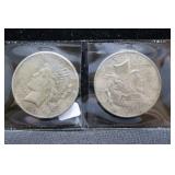 TWO PEACE DOLLARS