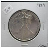 1989 SILVER EAGLE  GEM