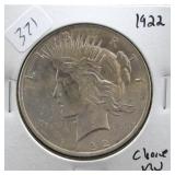 1922 PEACE DOLLAR CHOICE BU