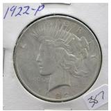 1922 PEACE DOLLAR CHOICE BU