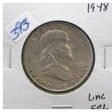 1948 FRANKLIN HALF DOLLAR  UNC FBL