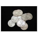 15 WALKING LIBERTY HALF DOLLARS