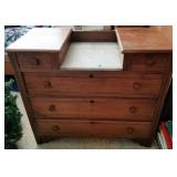 VICTORIAN MARBLE TOP DRESSER WITH MIRROR NEEDS