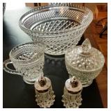 GROUPING: WEXFORD BOWL, CREAM & SUGAR, SALT &