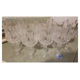 9 LONGENCHAMPS CRYSTAL WINE GLASSES