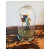 GENERAL ROBERT E. LEE FIGURINE UNDER GLASS DOME