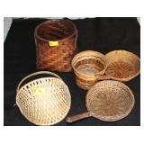 5PC BASKETS 2 SPLIT OAK BASKETS