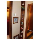 PICTURES, ASSORTED FIGURENS AND SHELF