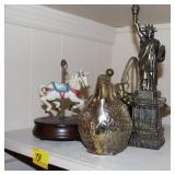 BRASS BIRD, CARSOLE HORSE