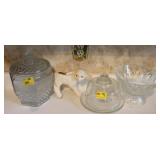 4PC CAKE STAND, COOKIE JAR, BOWL