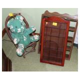 STUFFED BEAR AND ROCKER, 2 SPICE RACKS
