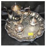 4PC SLIVER PLATED TEA SET