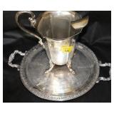 SILVER PLATED TRAY AND PITCHER