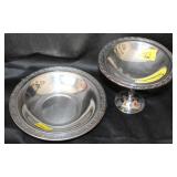 2PC SILVER PLATED BOWL AND COMPOT
