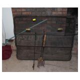 FIRE PLACE SCREEN AND TOOLS