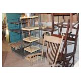 4 SHELFS, DINING CHAIRS AND CONTENTS