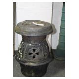 CAST IRON POT BELLY STOVE - SINGLE EYE - MISSING