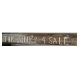 FOLK ART SIGN - "THIS JUNKS 4 SALE" - 47" FOLK ART SIGN - "THIS JUNKS 4 SALE" - 47"