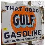 ADVERTISING SIGN "THAT GOOD GULF GASOLINE" "GULF