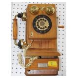 REPRODUCTION "1927 COUNTRY TELEPHONE" OAK CASE -