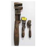 3 VINTAGE ADJUSTABLE WRENCHES 3 VINTAGE ADJUSTABLE WRENCHES