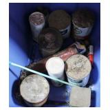 GROUPING: ADVERTISING CANS DIXIE LUBE, CANFIELD, GROUPING: ADVERTISING CANS DIXIE LUBE, CANFIELD,